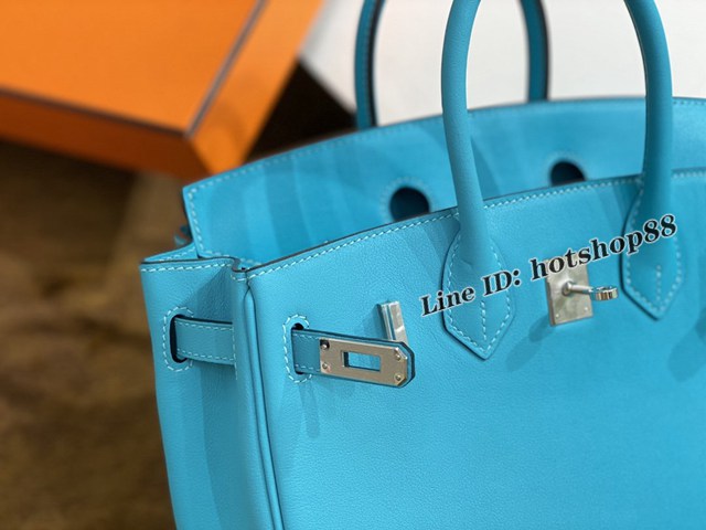 Hermes專櫃經典款手提女包 愛馬仕birkin25cm swift北方藍 預定款 ttd1039